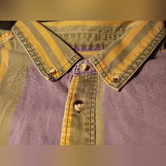 XXL UO '90s College Stripe Short Sleeve Button-Down Shirt - Picture 2 of 10